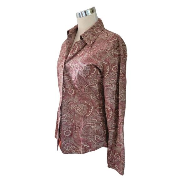 New York Company Pink Mauve Paisley Button Down Top Size S - Picture 3 of 7